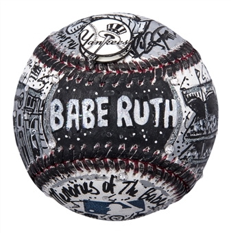 Babe Ruth Themed Charles Fazzino Painted Baseball